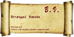 Brunyai Vanda névjegykártya